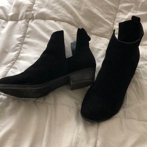 Black suede booties